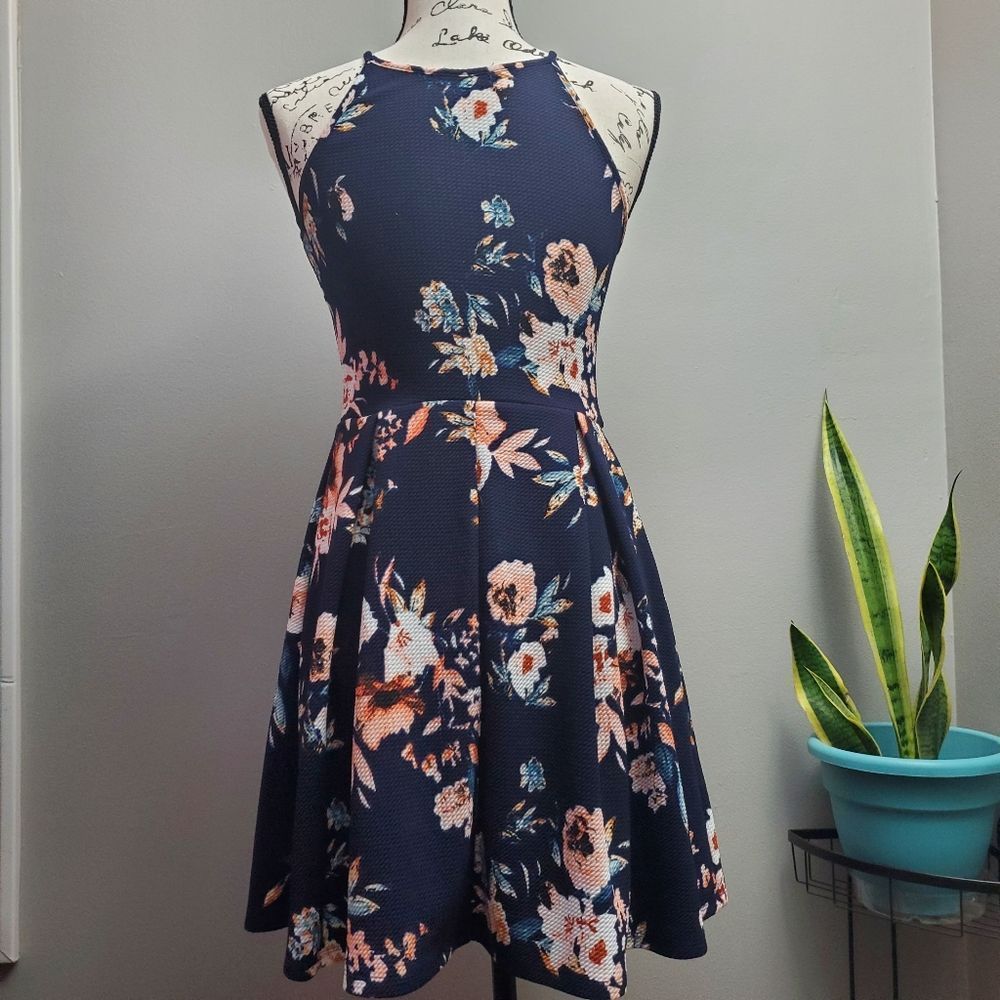 Soprano Floral Black Sleeveless Mini Dress Sz S - Picture 2 of 7